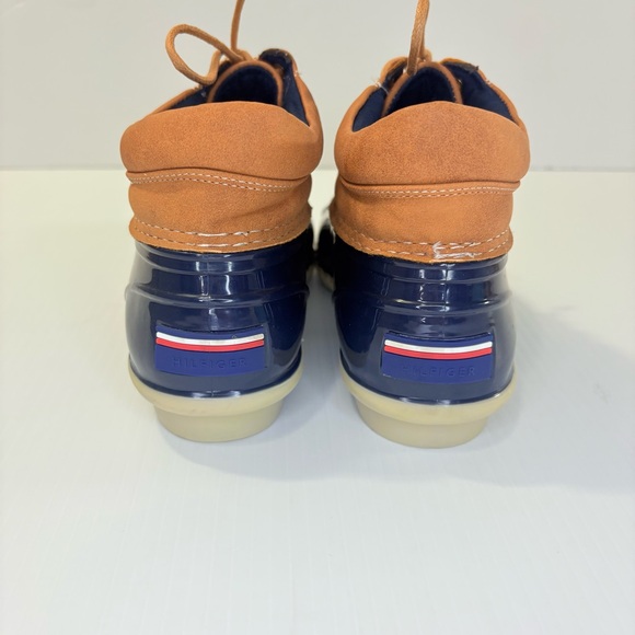 Tommy Hilfiger Navy and Tan Winter Duck Rain Boots Sz7 Classic Timeless Preppy - Picture 2 of 13